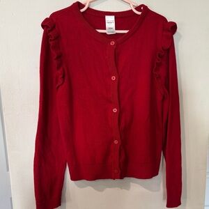 Carter's Kids Red Ruffle Cardigan